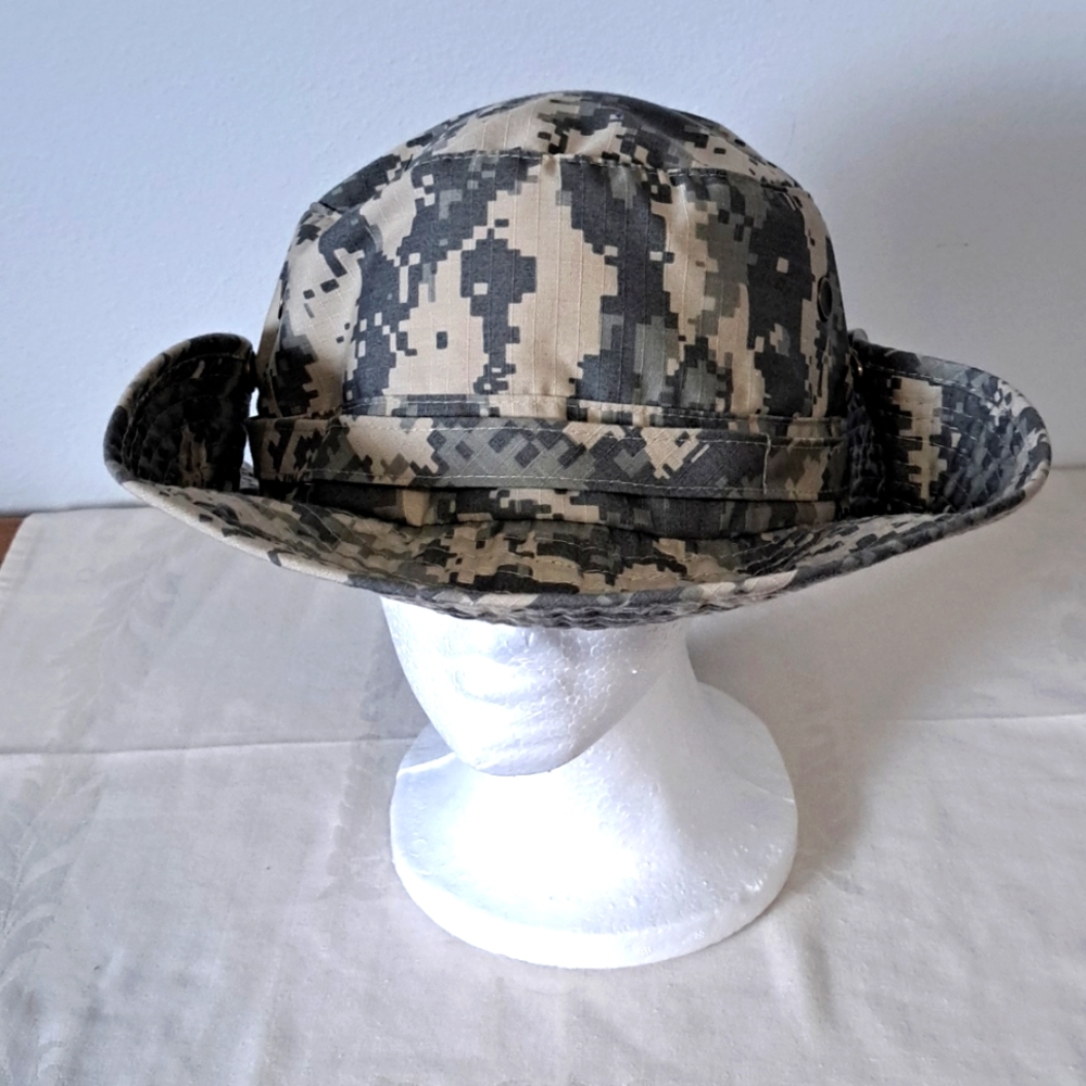 Westend cammo hat cotton green tan snap up wide brim